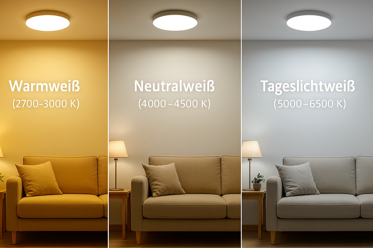 Blanc chaud vs blanc neutre vs blanc du jour — comparaison en séjour
